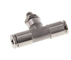 Racor en T de 4 mm x M 5 con rosca macho Acero/PA 66 NBR Orientable