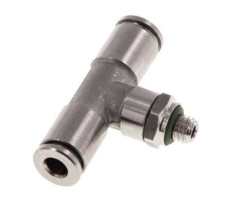 Racor en T de 4 mm x M 5 con rosca macho Acero/PA 66 NBR Orientable