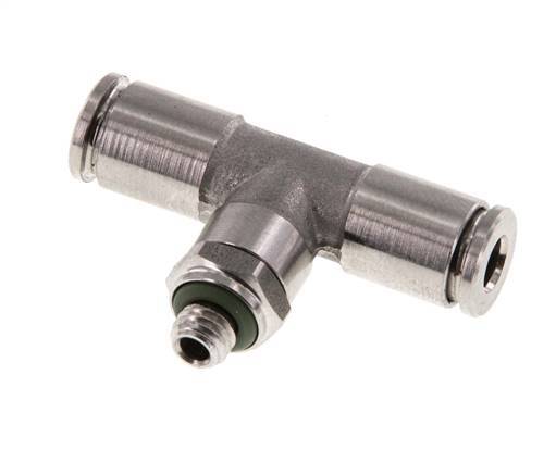 Racor en T de 4 mm x M 5 con rosca macho Acero/PA 66 NBR Orientable