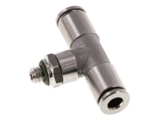 Racor en T de 4 mm x M 5 con rosca macho Acero/PA 66 NBR Orientable