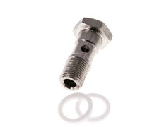 Perno Banjo de 1 vías de acero inoxidable con rosca macho G1/8'' PTFE L42mm