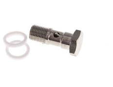 Perno Banjo de 1 vías de acero inoxidable con rosca macho G1/8'' PTFE L42mm