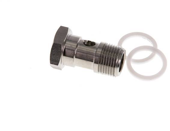 Perno banjo de acero inoxidable de 1 vía con rosca macho G3/8'' PTFE L26mm