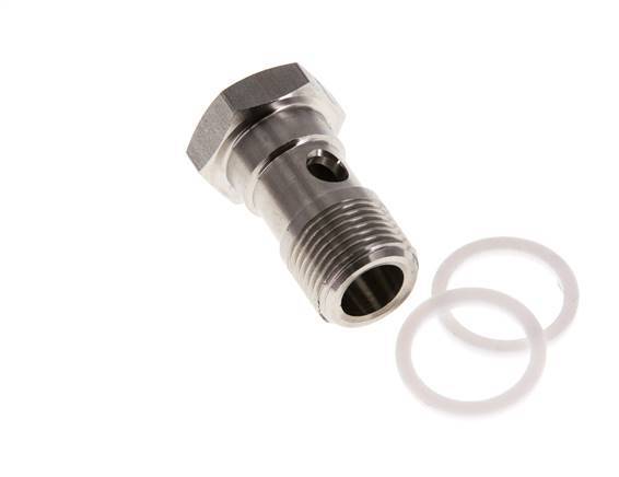 Perno banjo de acero inoxidable de 1 vía con rosca macho G3/8'' PTFE L26mm