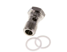 Perno banjo de acero inoxidable de 1 vía con rosca macho G3/8'' PTFE L26mm
