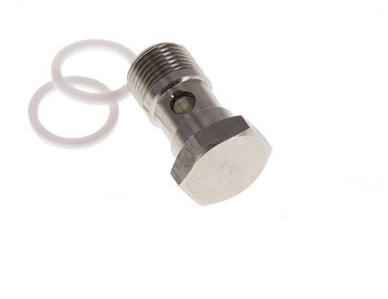 Perno banjo de acero inoxidable de 1 vía con rosca macho G3/8'' PTFE L26mm