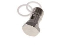 Perno banjo de acero inoxidable de 1 vía con rosca macho G3/8'' PTFE L26mm