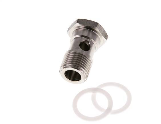 Perno Banjo de 1 vías de acero inoxidable con rosca macho G1/2'' PTFE L42mm