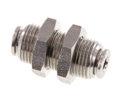 Racor rápido de 4 mm Pasamuros de acero inoxidable FKM
