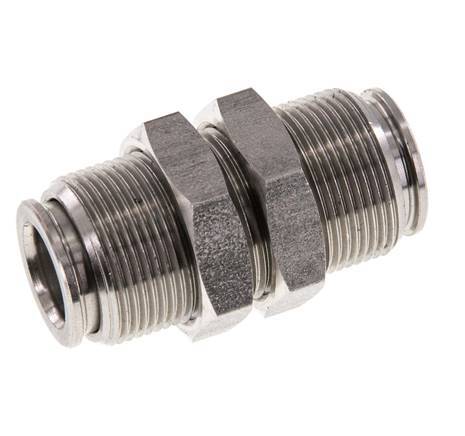 Racor rápido de 10 mm Pasamuros de acero inoxidable FKM