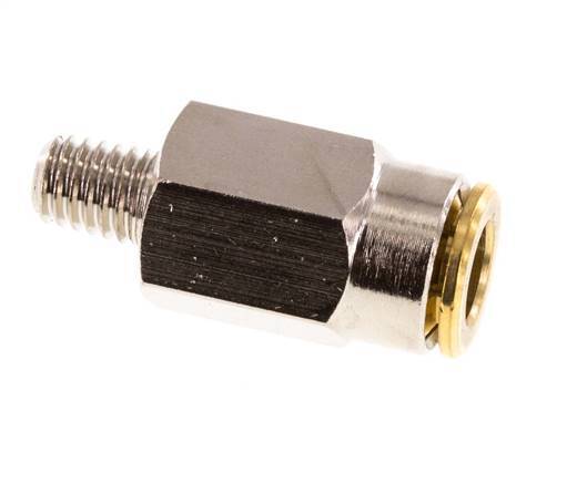 Racor de 6mm x M 6 (cónico) con rosca macho Latón NBRAlta presión [2 piezas]