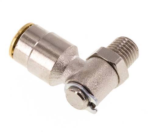 6mm x M 8 x 1 (cónico) Codo de 90º con rosca macho Latón NBR GiratorioAlta presión