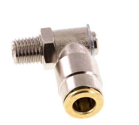 6mm x M 8 x 1 (cónico) Codo de 90º con rosca macho Latón NBR GiratorioAlta presión