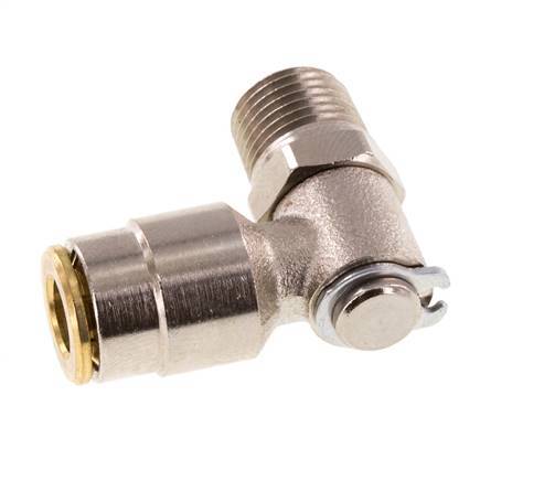 6mm x M 10 x 1 (cónico) Codo de 90º con rosca macho Latón NBR GiratorioAlta presión