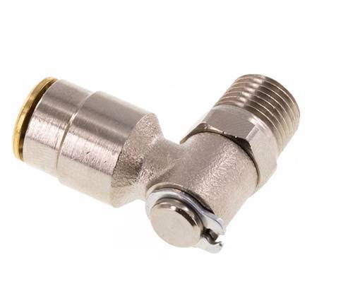 6mm x M 10 x 1 (cónico) Codo de 90º con rosca macho Latón NBR GiratorioAlta presión
