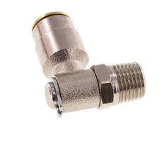 6mm x M 10 x 1 (cónico) Codo de 90º con rosca macho Latón NBR GiratorioAlta presión