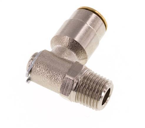 6mm x M 10 x 1 (cónico) Codo de 90º con rosca macho Latón NBR GiratorioAlta presión