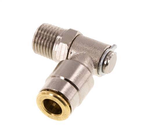 6mm x M 10 x 1 (cónico) Codo de 90º con rosca macho Latón NBR GiratorioAlta presión