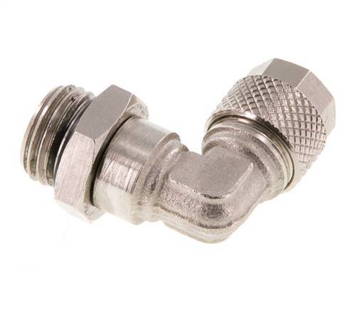 Codo de Latón Niquelado 8x6 & G1/4'' Rosca Macho NBR Giratoria [2 piezas]