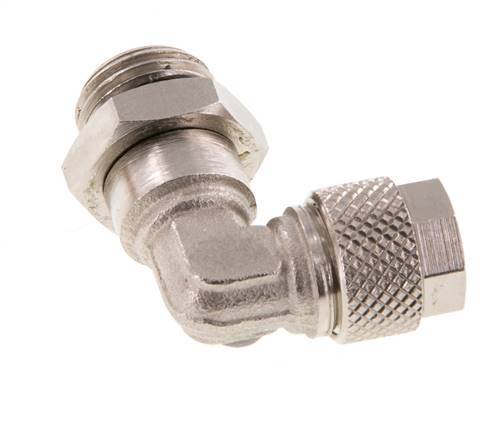 Codo de Latón Niquelado 8x6 & G1/4'' Rosca Macho NBR Giratoria [2 piezas]