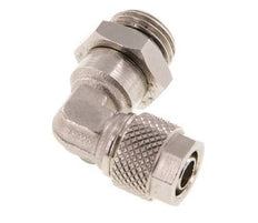 Codo de Latón Niquelado 8x6 & G1/4'' Rosca Macho NBR Giratoria [2 piezas]