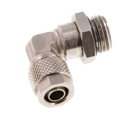 Codo de Latón Niquelado 8x6 & G1/4'' Rosca Macho NBR Giratoria [2 piezas]