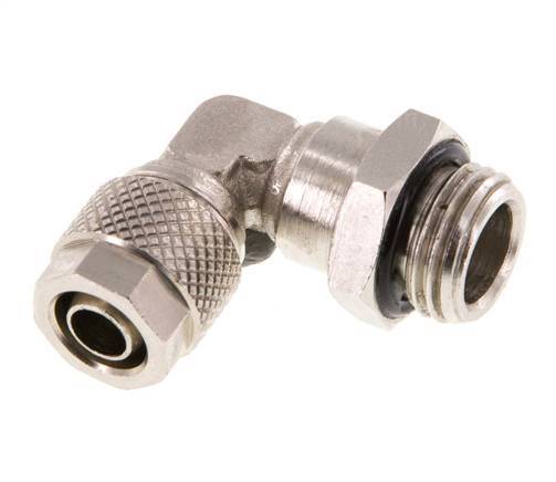Codo de Latón Niquelado 8x6 & G1/4'' Rosca Macho NBR Giratoria [2 piezas]