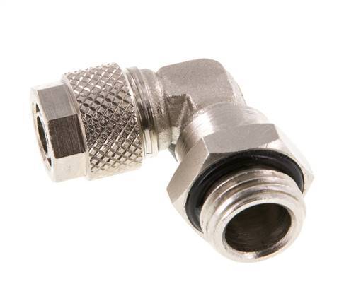 Codo de Latón Niquelado 8x6 & G1/4'' Rosca Macho NBR Giratoria [2 piezas]