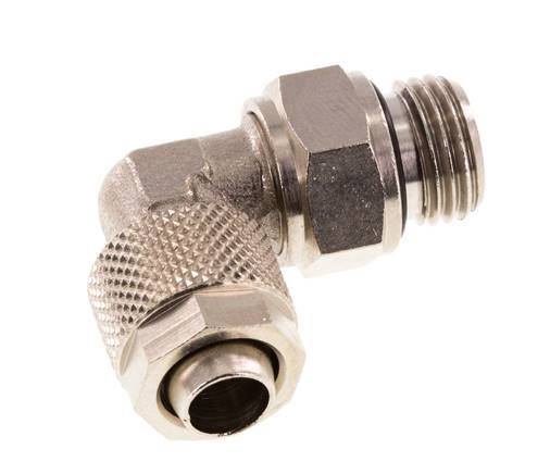 Codo de Latón Niquelado 10x8 & G1/4'' Rosca Macho NBR Giratoria [2 piezas]
