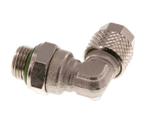 Codo de Latón Niquelado 6x4 & G1/8'' Rosca Macho FKM Giratoria [2 piezas