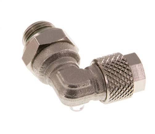 Codo de Latón Niquelado 6x4 & G1/8'' Rosca Macho FKM Giratoria [2 piezas