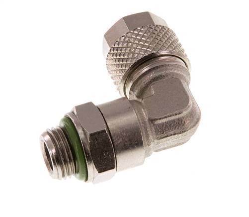 Codo de Latón Niquelado 8x6 & G1/8'' Rosca Macho FKM Giratoria [2 piezas]