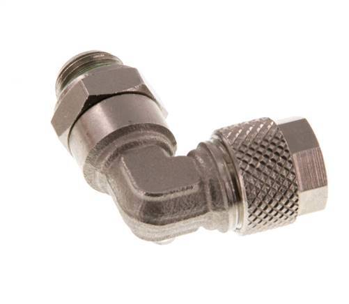 Codo de Latón Niquelado 8x6 & G1/8'' Rosca Macho FKM Giratoria [2 piezas]