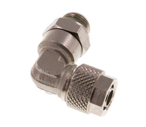 Codo de Latón Niquelado 8x6 & G1/8'' Rosca Macho FKM Giratoria [2 piezas]