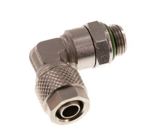 Codo de Latón Niquelado 8x6 & G1/8'' Rosca Macho FKM Giratoria [2 piezas]