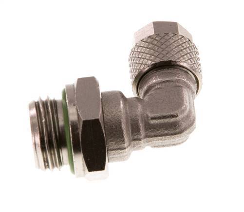Codo de Latón Niquelado 6x4 & G1/4'' Rosca Macho FKM Giratoria [2 piezas]