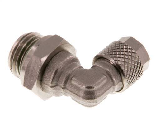 Codo de Latón Niquelado 6x4 & G1/4'' Rosca Macho FKM Giratoria [2 piezas]