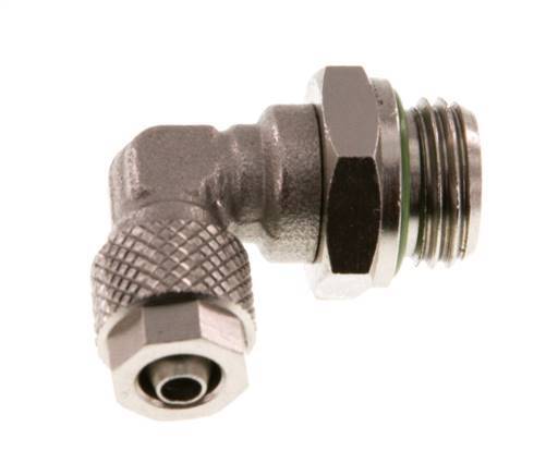 Codo de Latón Niquelado 6x4 & G1/4'' Rosca Macho FKM Giratoria [2 piezas]