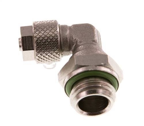 Codo de Latón Niquelado 6x4 & G1/4'' Rosca Macho FKM Giratoria [2 piezas]