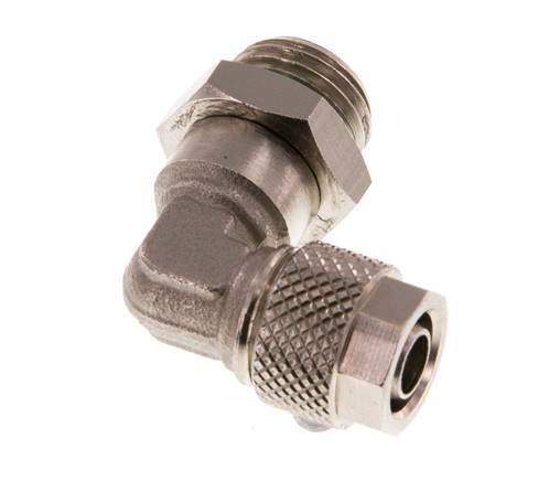 Codo de Latón Niquelado 8x6 & G1/4'' Rosca Macho FKM Giratoria [2 piezas]