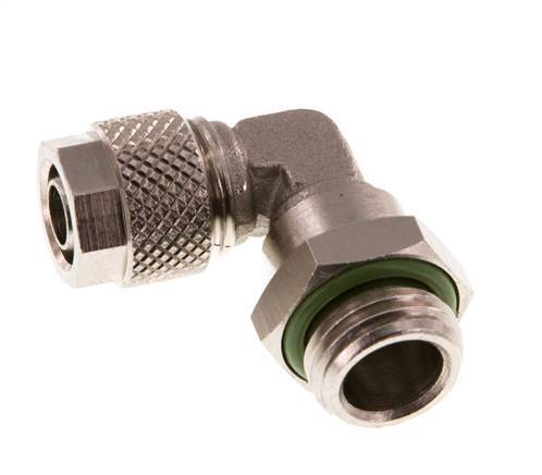 Codo de Latón Niquelado 8x6 & G1/4'' Rosca Macho FKM Giratoria [2 piezas]