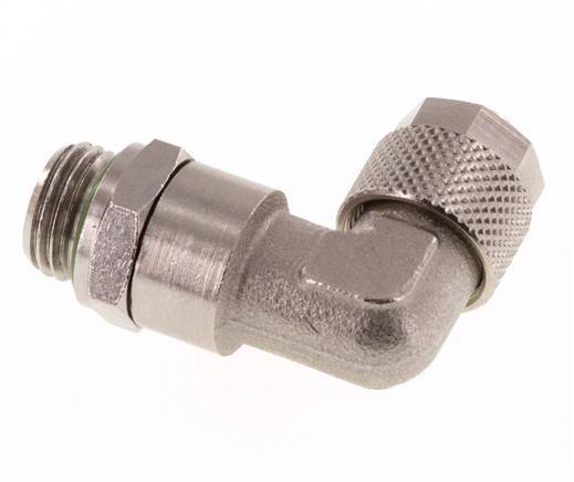 Codo de Latón Niquelado 10x8 & G1/4'' Rosca Macho FKM Giratorio