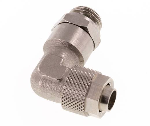 Codo de Latón Niquelado 10x8 & G1/4'' Rosca Macho FKM Giratorio