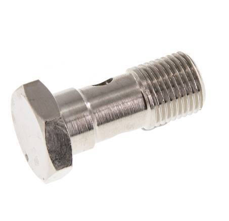 Perno Banjo de Latón Niquelado de 1 vía Rosca Macho G1/8'' L22,5mm [5 piezas]