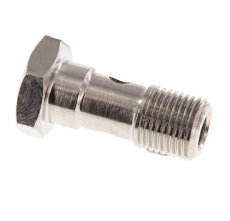 Perno Banjo de Latón Niquelado de 1 vía Rosca Macho G1/8'' L22,5mm [5 piezas]