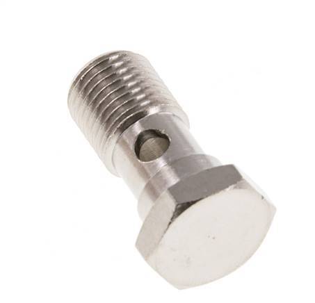 Perno Banjo de Latón Niquelado de 1 vía Rosca Macho G1/4'' L28mm [2 piezas]