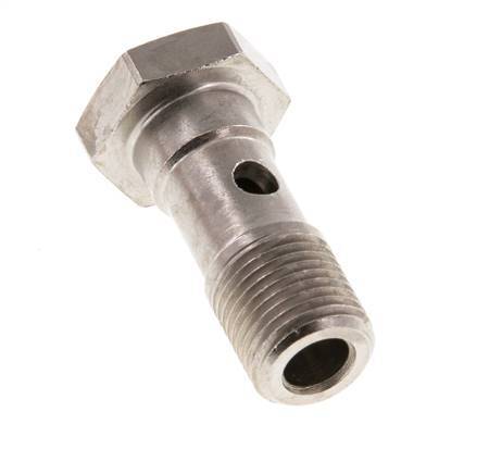 Perno Banjo de Latón Niquelado de 1 vía Rosca Macho G1/8'' L24mm [5 piezas]
