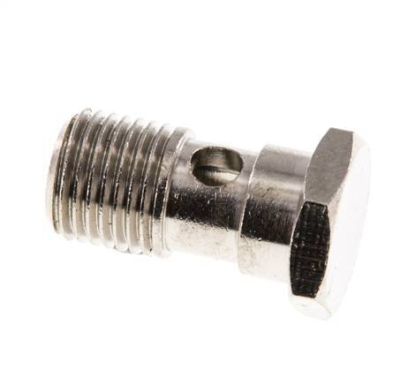 Perno Banjo de Latón Niquelado de 1 vía Rosca Macho G1/4'' L25mm [2 piezas]
