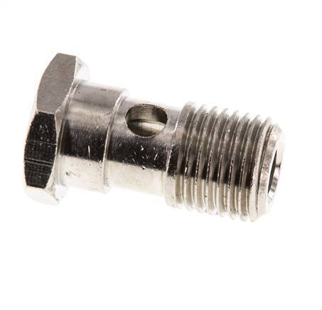 Perno Banjo de Latón Niquelado de 1 vía Rosca Macho G1/4'' L25mm [2 piezas]