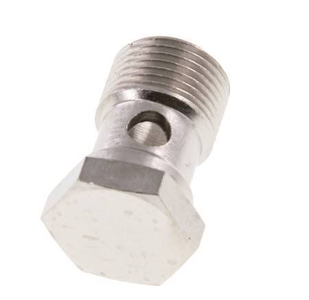 Perno Banjo de Latón Niquelado de 1 vía Rosca Macho G3/8'' L26mm [2 piezas]
